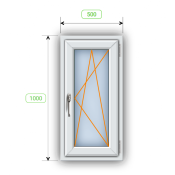 Окно поворотно-откидное  500x1000